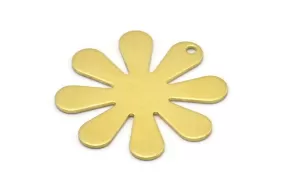 10  Raw Brass Flower Stamping Blank , Charms (28x0.80mm) N0682