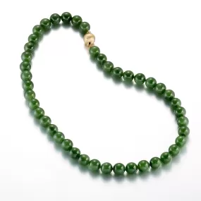 10mm Green Nephrite Jade Necklace