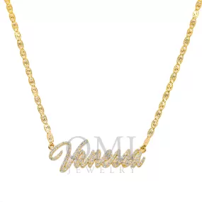 14K YELLOW GOLD DIAMOND CUSTOM NAME NECKLACE