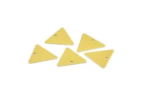 14mm Brass Triangle, 200 Raw Brass Triangle Pendants with 1 Hole, Charms  (12x14mm)  A0015