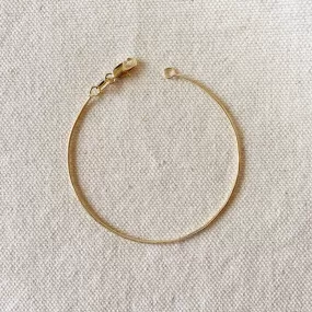 18k Gold Filled 1.2 mm Round Snake Chain Bracelet