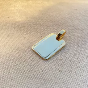 18k Gold Filled Luxury Rectangle Plate Pendant Unisex