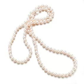 7.5mm Baroque White Akoya Rope Necklace