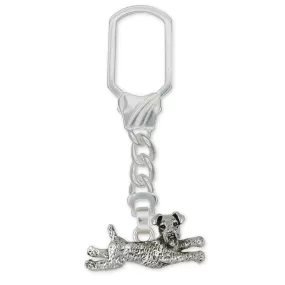 Airedale Terrier Key Ring Jewelry Sterling Silver Handmade Dog Key Ring AR15-ZP