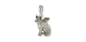 Australian Cattle Dog Angel Charm Slide Jewelry Sterling Silver Handmade Dog Charm Slide ACD6-APNS