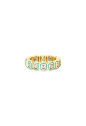 Bezel Ballier Ring-Turquoise