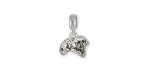 Bichon Frise Charm Slide Jewelry Sterling Silver Handmade Dog Charm Slide BF11-PNS