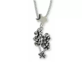 Bluebonnet Pendant Jewelry Sterling Silver Handmade Texas Wildflower Pendant FL4-XP