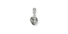 Bulldog Charm Slide Jewelry Sterling Silver Handmade Dog Charm Slide BD3-PNS