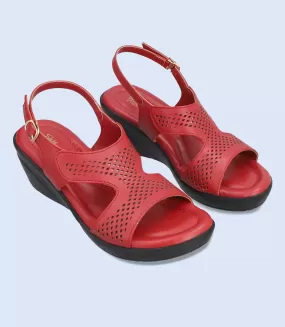 BW7523-RED-Women Comfort Sandal