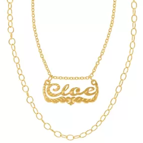 Celebrity Inspired Double Chain Name Necklace