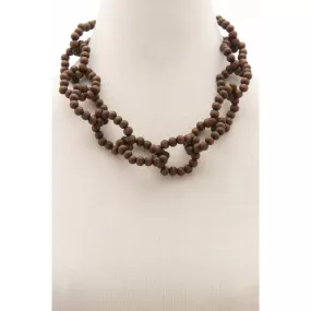 Color Wood Bead O Link Necklace