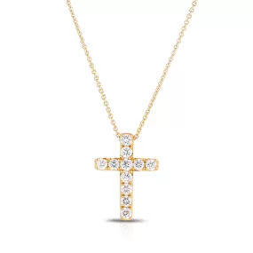 Diamond Cross Pendant in Yellow Gold