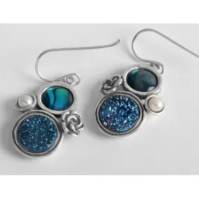 Earrings Sterling silver druze dangle  Israeli handwork jewelry