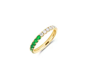 Eternity Band with Half Emeralds & Diamonds