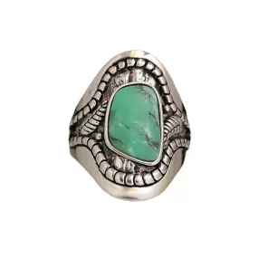 European Tree Leaves Marble Turquoise Ring