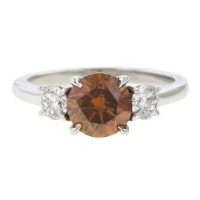 Fancy Color Diamond Three Stone Ring