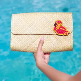 Flamingo Applique Clutch