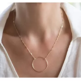 Gold Filled - Circle Disk Necklace