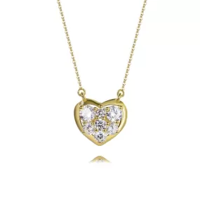 Halo White Stone Heart Cut Necklace