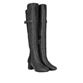 Knee Boot Vegetal Wash/Stretch Black