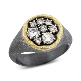 Large Dew Pond Signet Diamond Ring