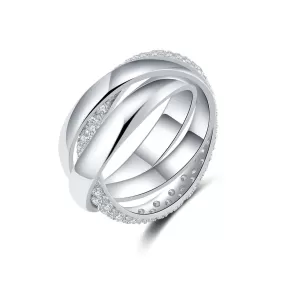 Layering Rings 18ct White Gold Plated Vermei