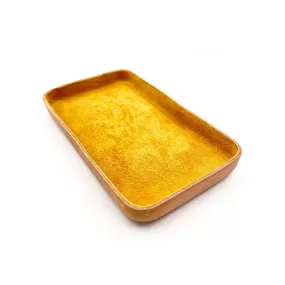 Leather Jewelry Tray, Medium Gold