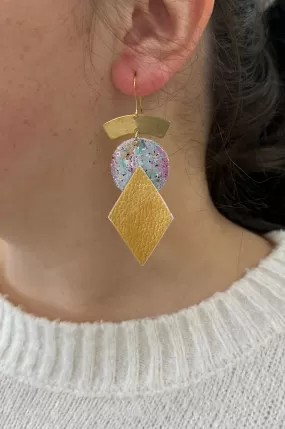 Lucy Hand Painted Leather Earring by Annie Claire Designs   Samantha Morgan