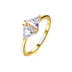 Minimalist Simulated diamond Trilliant Cut Engagement Ring