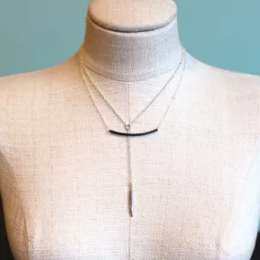 Oxidized Bar Necklace