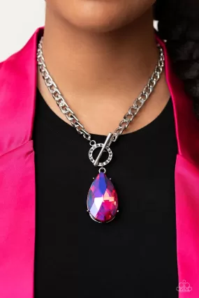 Paparazzi Edgy Exaggeration - Pink Toggle Necklace