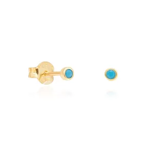 Petite Turquoise Earrings  Bezel