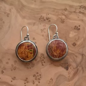 Red Creek Jasper Earrings - .925 Sterling Silver Ring - Silversmith - OOAK