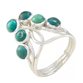 Riyo Fine Gems Turquoise 925 Sterling Silver Ring Princess Jewelry