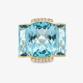 Sky Blue Topaz Briolette Collection Large Ring