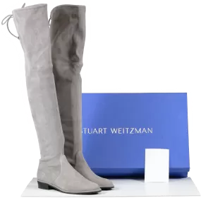 Stuart Weitzman Grey Lowland Suede Over-the-knee Boots UK 4.5 EU 37.5 👠