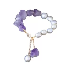 Trendy Genuine Freshwater Pearl Amethyst Bracelet