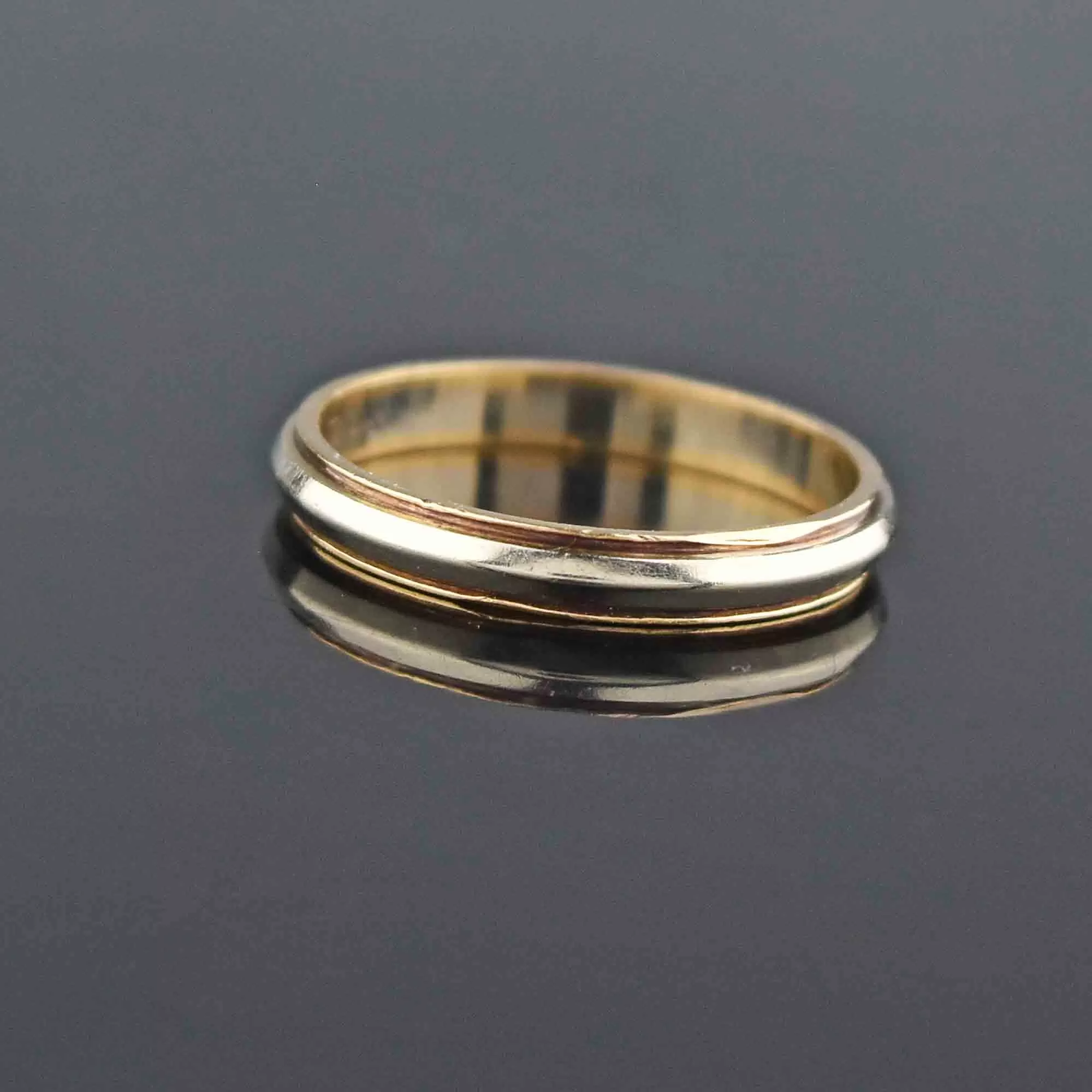 Vintage 14K Gold Two Tone Wedding Band Ring