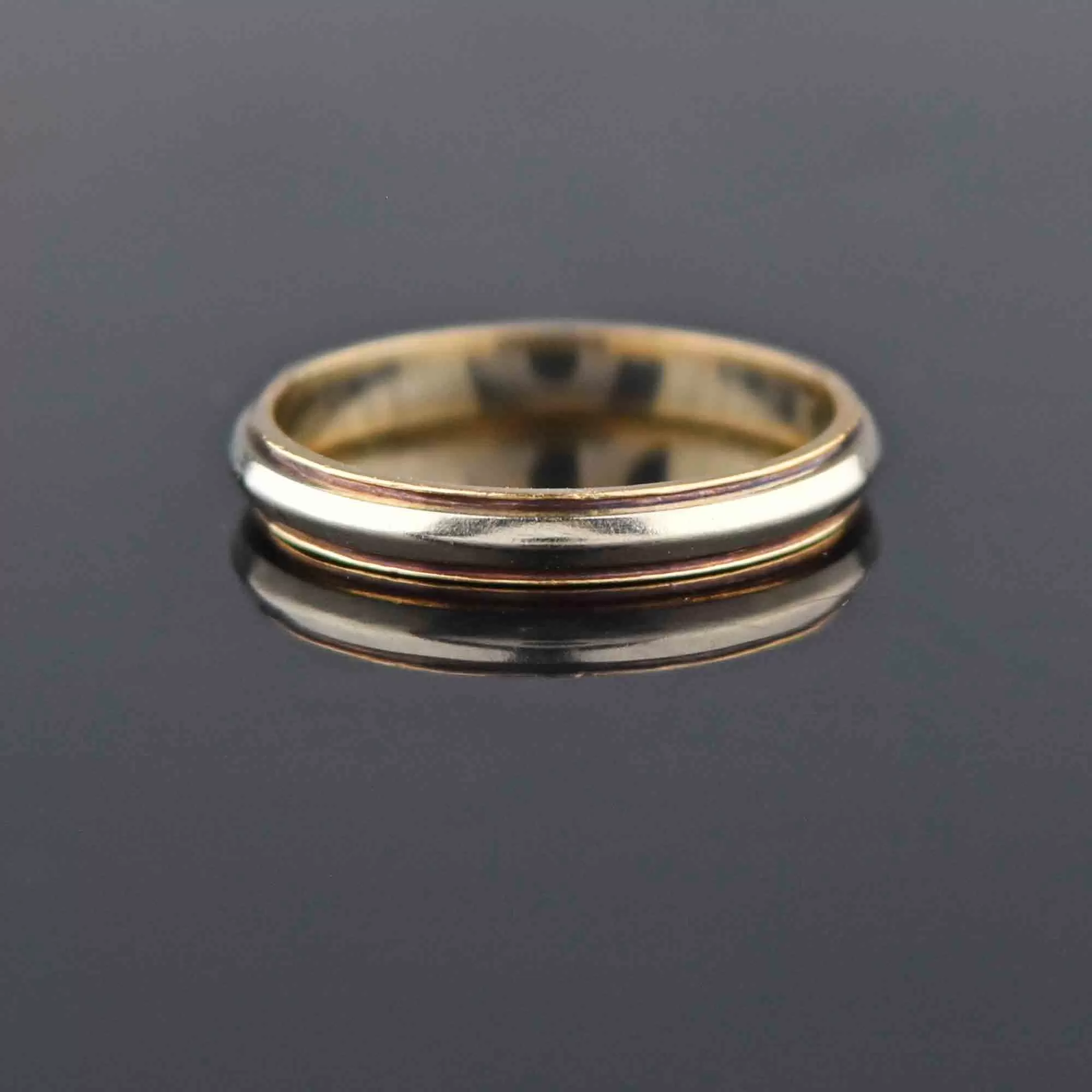 Vintage 14K Gold Two Tone Wedding Band Ring